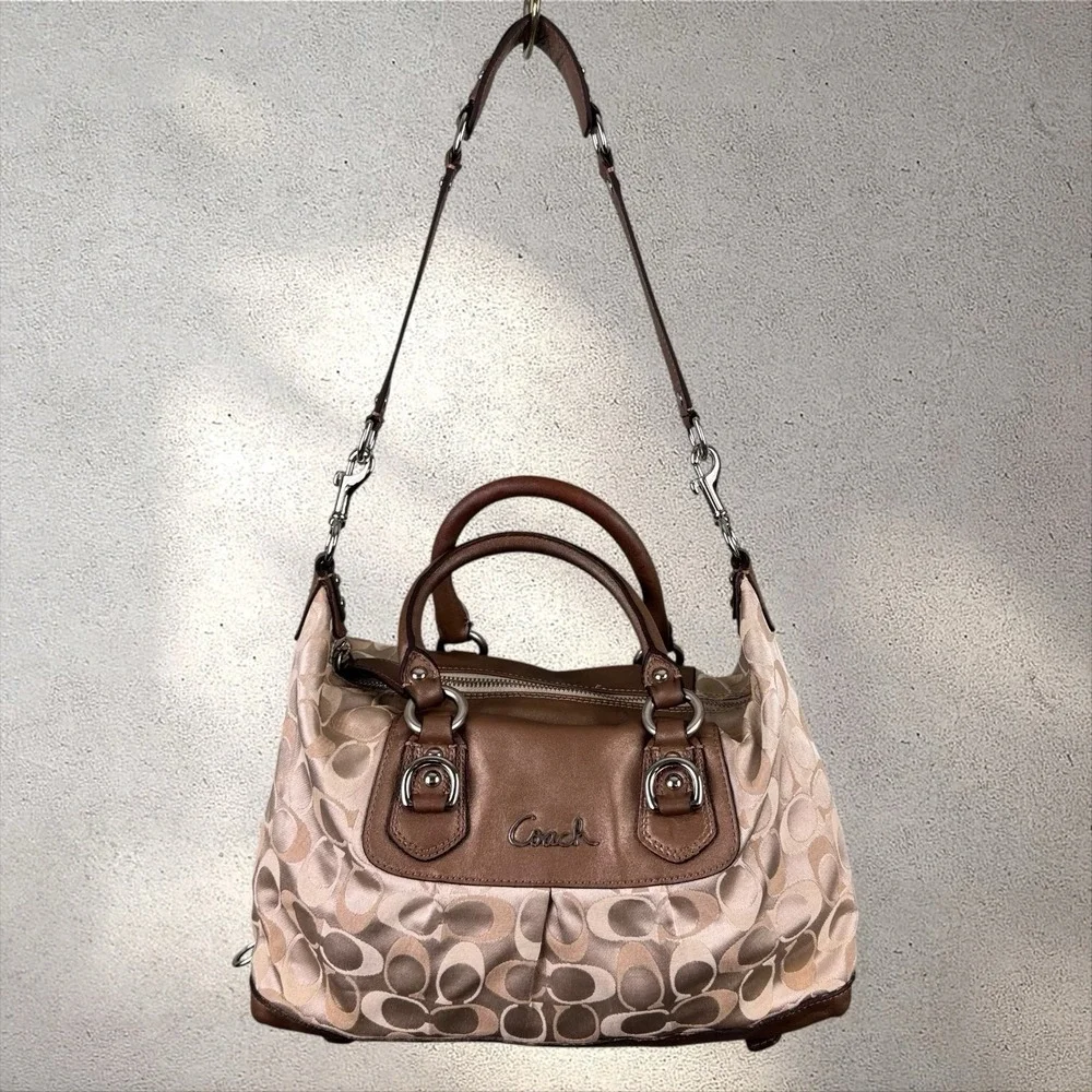 Coach Ashley Satin Leather Convertible Satchel Shoulder Bag - Picture 2 of 9